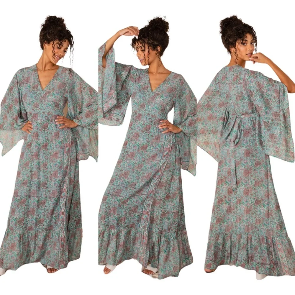 RAGA DRESS KASSIE WRAP DRESS KIMONO SIZE M - Picture 11 of 12